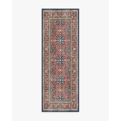 Alessia Royal Red Flatwoven Rug - 75 x 215 cm - Rug + Pad System