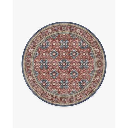 Alessia Royal Red Flatwoven Rug - 245 Round cm - Rug + Pad System