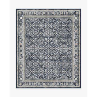 Alessia Dusk Blue Flatwoven Rug - 245 x 305 cm - Rug + Pad System