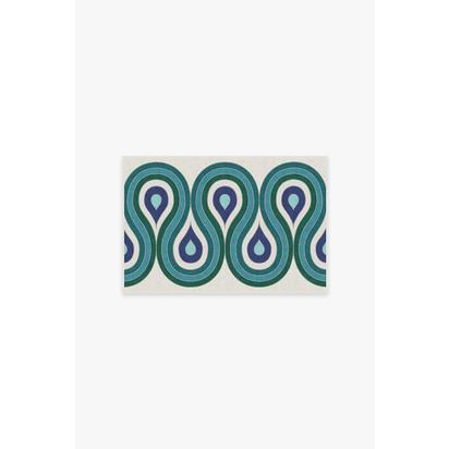 Milano Peacock Flatwoven Rug by Jonathan Adler - 60 x 90 cm - Rug + Pad System