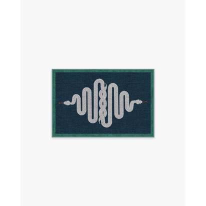 Venom Sapphire Flatwoven Rug by Jonathan Adler - 60 x 90 cm - Rug + Pad System