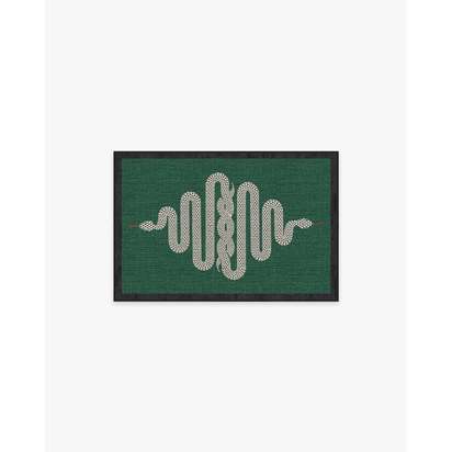 Venom Emerald Flatwoven Rug by Jonathan Adler - 60 x 90 cm - Rug + Pad System