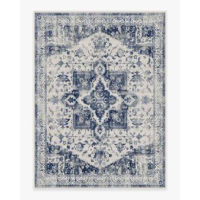 Kira Delft Blue Flatwoven Rug - 275 x 365 cm - Rug + Pad System