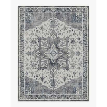 Kira Stone Blue Flatwoven Rug - 275 x 365 cm - Rug + Pad System