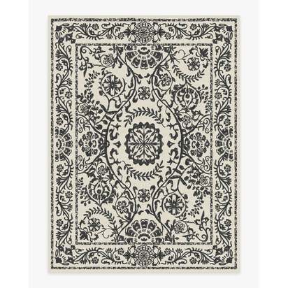 Delphina Black & White Flatwoven Rug - 275 x 365 cm - Rug + Pad System