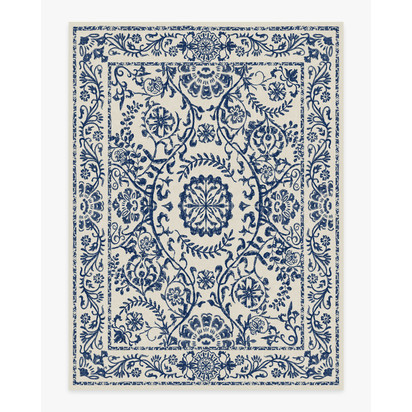 Delphina Delft Blue Flatwoven Rug - 275 x 365 cm - Rug + Pad System