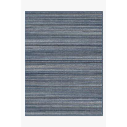 Multi Stripe Blue Flatwoven Rug - 275 x 365 cm - Rug + Pad System