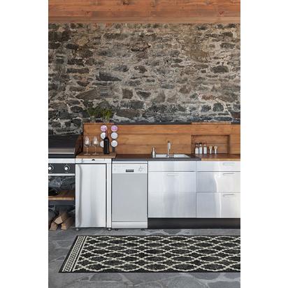 Cleo Trellis Black Outdoor Rug - 275 x 365 cm - Rug + Pad System
