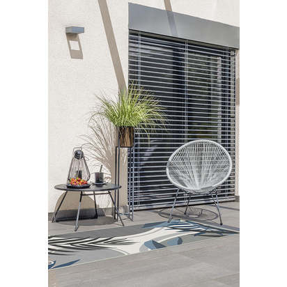 Tulum Ivory Blue Outdoor Rug - 75 x 215 cm - Rug + Pad System