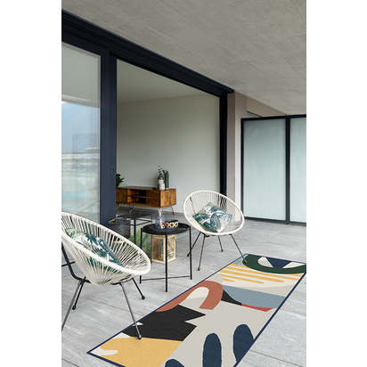 Medley Multicolour Outdoor Rug - 75 x 305 cm - Rug + Pad System