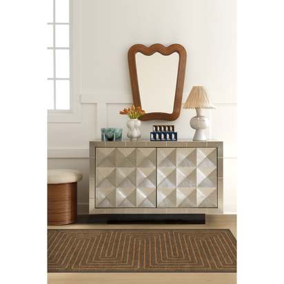 Labyrinth Brown & Orange Flatwoven Rug by Jonathan Adler - 90 x 150 cm - Rug + Pad System
