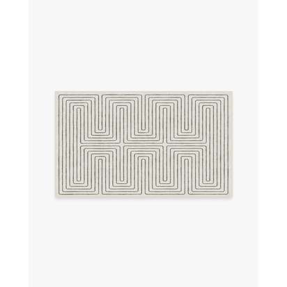Labyrinth Camel & Ivory Flatwoven Rug by Jonathan Adler - 90 x 150 cm - Rug + Pad System