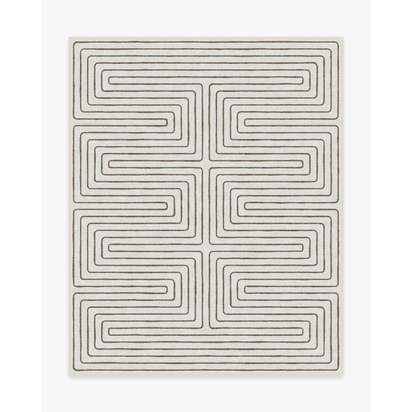 Labyrinth Camel & Ivory Flatwoven Rug by Jonathan Adler - 245 x 305 cm - Rug + Pad System