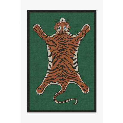 Tiger Emerald Flatwoven Rug by Jonathan Adler - 185 x 275 cm - Rug + Pad System