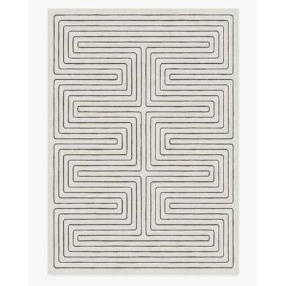 Labyrinth Camel & Ivory Flatwoven Rug by Jonathan Adler - 305 x 425 cm - Rug + Pad System