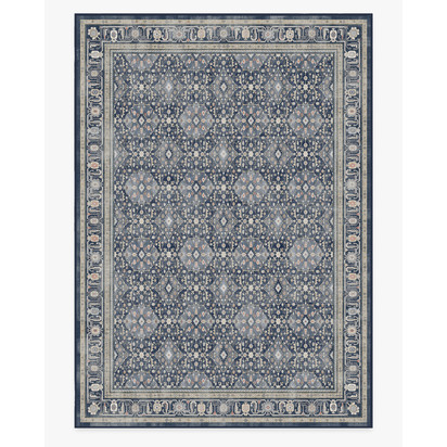 Alessia Dusk Blue Flatwoven Rug - 305 x 425 cm - Rug + Pad System