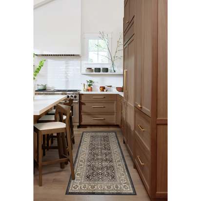 Alessia Dark Wood Flatwoven Rug - 305 x 425 cm - Rug + Pad System
