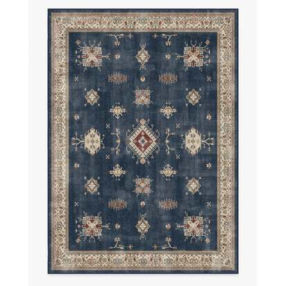 Verena Sapphire Flatwoven Rug - 305 x 425 cm - Rug + Pad System