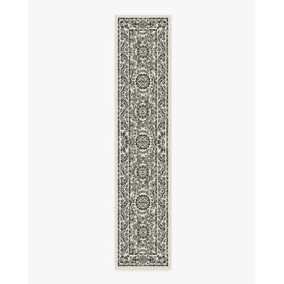 Delphina Black & White Flatwoven Rug - 75 x 365 cm - Rug + Pad System