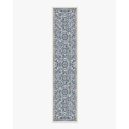Delphina Delft Blue Flatwoven Rug - 75 x 365 cm - Rug + Pad System