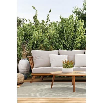 Gemma Lattice Natural Outdoor Rug - 150 x 215 cm - Rug + Pad System