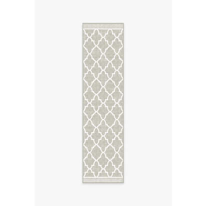 Varia Trellis Stone Outdoor Rug - 75 x 305 cm - Rug + Pad System