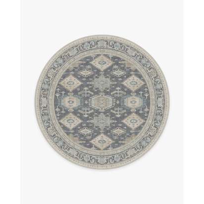 Cambria Abalone Flatwoven Rug - 245 Round cm - Rug + Pad System