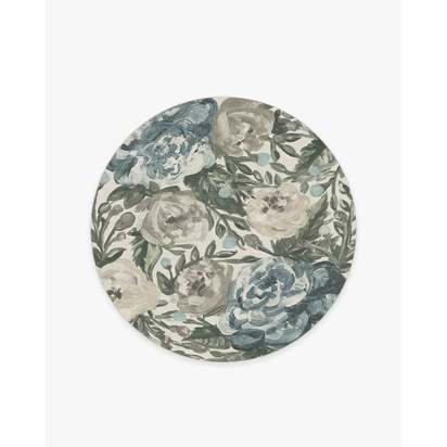Camellia Jade Flatwoven Rug - 185 Round cm - Rug + Pad System