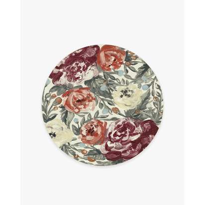 Camellia Currant Flatwoven Rug - 185 Round cm - Rug + Pad System