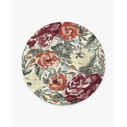 Camellia Currant Flatwoven Rug - 245 Round cm - Rug + Pad System