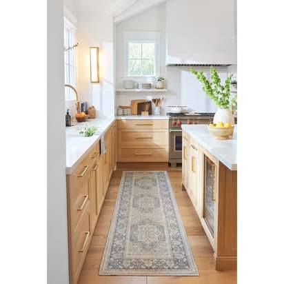 Hendesi Heriz Abalone Flatwoven Rug - 245 Round cm - Rug + Pad System