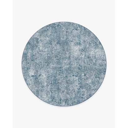 Serenata Slate Blue Flatwoven Rug - 245 Round cm - Rug + Pad System