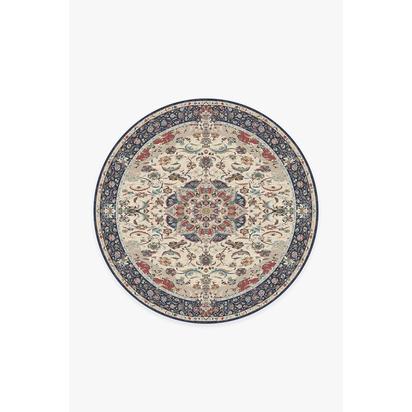 Sima Royal Blue Flatwoven Rug - 185 Round cm - Rug + Pad System