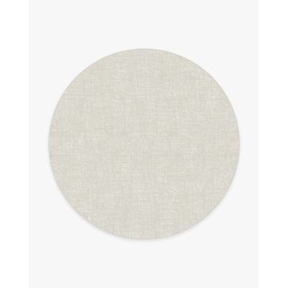 Crosshatch Beige Ivory Flatwoven Rug - 245 Round cm - Rug + Pad System