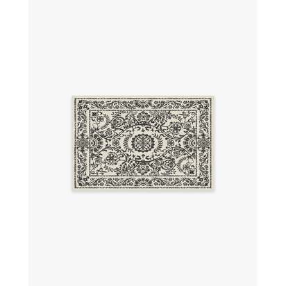 Delphina Black & White Flatwoven Rug - 60 x 90 cm - Rug + Pad System