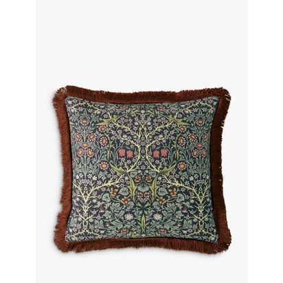 William Morris At Home Blackthorn Square Cushion, Midnight Midnight | L50 x W50cm