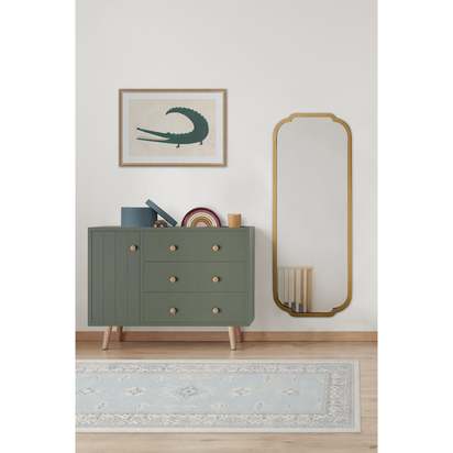 Verena Soft Blue Flatwoven Rug - 245 x 305 cm - Rug + Pad System