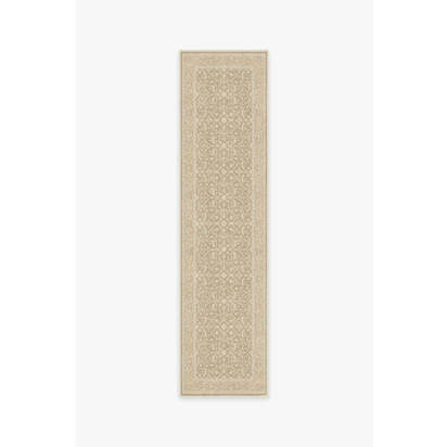 Celestine Ecru Flatwoven Rug - 75 x 305 cm - Rug + Pad System