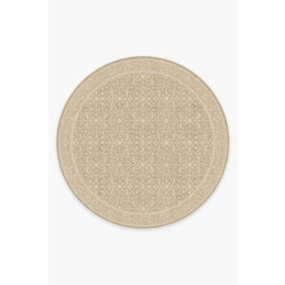 Celestine Ecru Flatwoven Rug - 245 Round cm - Rug + Pad System
