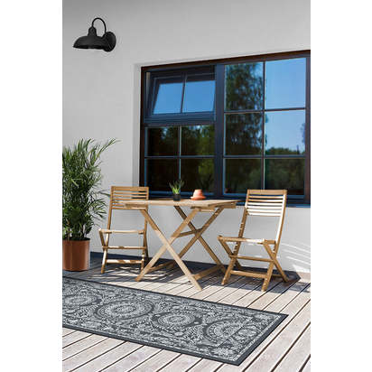 Fontaine Black Outdoor Rug - 245 x 305 cm - Rug + Pad System