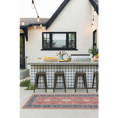 Ranier Cayenne Red Outdoor Rug - 75 x 215 cm - Rug + Pad System