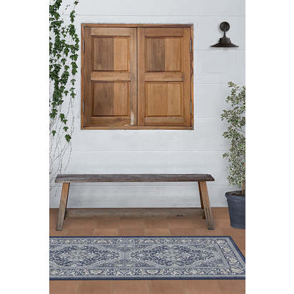 Allura Soft Navy Outdoor Rug - 75 x 305 cm - Rug + Pad System