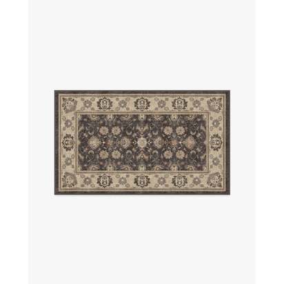 Odette Dark Wood Flatwoven Rug - 90 x 150 cm - Rug + Pad System