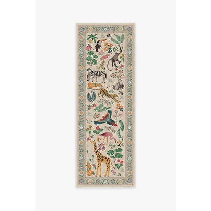 Jingle Jungle Flatwoven Rug by Iris Apfel - 75 x 215 cm - Rug + Pad System
