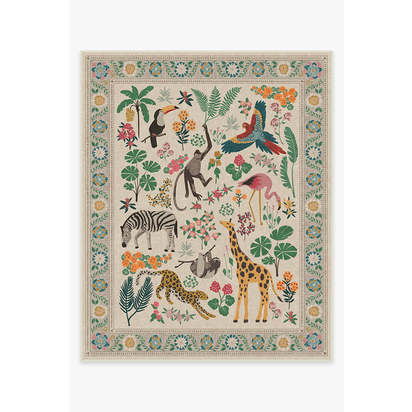 Jingle Jungle Flatwoven Rug by Iris Apfel - 245 x 305 cm - Rug + Pad System