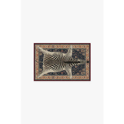 On Safari Sapphire Flatwoven Rug by Iris Apfel - 60 x 90 cm - Rug + Pad System