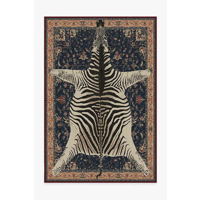 On Safari Sapphire Flatwoven Rug by Iris Apfel - 185 x 275 cm - Rug + Pad System