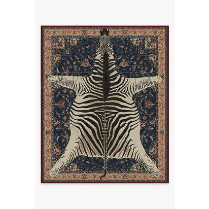 On Safari Sapphire Flatwoven Rug by Iris Apfel - 245 x 305 cm - Rug + Pad System