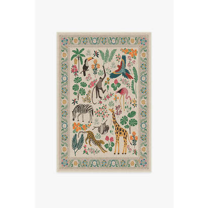 Jingle Jungle Flatwoven Rug by Iris Apfel - 120 x 185 cm - Rug + Pad System
