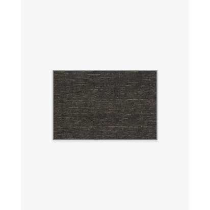 Melange Solid Charcoal Flatwoven Rug - 60 x 90 cm - Rug + Pad System